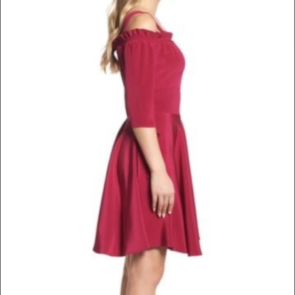 Raspberry Pink Sam Edelman Off Shoulder Dress - Picture 3 of 4